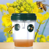 2 Pack Solar Powered Wasp Traps Outdoor Hanging Carpenter Bee Catchers Green