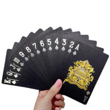 2 Pack Waterproof Playing Cards Set Plastic Deck of Cards Poker Game Set for  Party Camping Travel On-the-Go Black