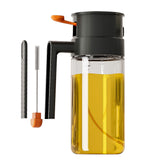 2-in-1 650ml Olive Oil Sprayer & Dispenser Bottle for Cooking Baking BBQ Black