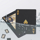2 Pack Waterproof Playing Cards Set Plastic Deck of Cards Poker Game Set for  Party Camping Travel On-the-Go Black