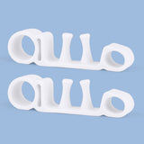 2 Pairs Five-Hole Toe Separators – Bunion Corrector Pads for Foot Alignment & Relief  White