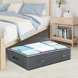 2 Pack Under Bed Zipper Storage Containers 90L Collapsible Closet Organizer Bins with Clear Window Grey