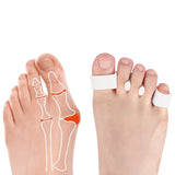2 Pairs Five-Hole Toe Separators – Bunion Corrector Pads for Foot Alignment & Relief  White
