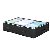 2 Pack Under Bed Zipper Storage Containers 90L Collapsible Closet Organizer Bins with Clear Window Black