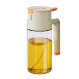 2-in-1 650ml Olive Oil Sprayer & Dispenser Bottle for Cooking Baking BBQ Beige