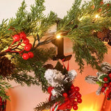 2 Pack 2-in-1 Hanging Hooks Adjustable Garland Stocking Hangers with 2 Hooks for Home Christmas Decoration Black