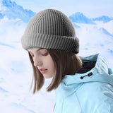 2-in-1 Balaclava Ski Mask Winter Warm Beanie Hat for Men Women Grey
