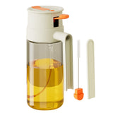 2-in-1 650ml Olive Oil Sprayer & Dispenser Bottle for Cooking Baking BBQ Beige