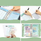 2-in-1 A6 Budget Binder Set Money Saving Challenge Tracker for Budget Plan Green