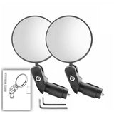 2 PCS Adjustable Handlebar Bike Mirrors – Rearview for Mountain & Road Bikes