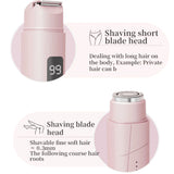 2 in 1 Women Electric Shaver Dual Head Bikini Trimmer Body Hair Trimmer Facial Hair Remover (Pink)