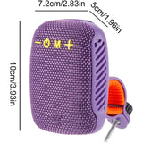 2-in-1 Bluetooth Speaker with Bracket Travel, Stereo Speaker for Bicycle Motorcycle Purple