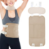 2 Pieces Castor Oil Pack Kit Compress Reusable Castor Oil Wrap for Waist and Neck Khaki