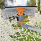 2 in 1 Window Cleaning Tool Squeegee Window Cleaner Kit with 2 Microfiber Cloths Style 1