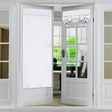 2 Panels Door Curtains Self-Adhesive Blackout Window Door Curtain Privacy Thermal Insulated Curtain White