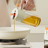 2-in-1 650ml Olive Oil Sprayer & Dispenser Bottle for Cooking Baking BBQ Beige
