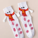 2 Pairs of Holding Hands Christmas Socks Novelty Funny Xmas Couple Socks
