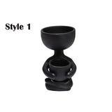 2 Pack Same Colour Same Style Imitation Human Shaped Ceramic Flowerpot Home Decor