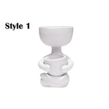 2 Pack Same Colour Same Style Imitation Human Shaped Ceramic Flowerpot Home Decor