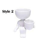 2 Pack Same Colour Same Style Imitation Human Shaped Ceramic Flowerpot Home Decor