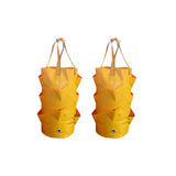 2 Pcs Reusable Durable Hanging Strawberry Grow Bag Yellow