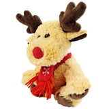 Christmas Elk Stuffed Animal Doll Plush Toy with Red Scarf