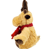 Christmas Elk Stuffed Animal Doll Plush Toy with Red Scarf