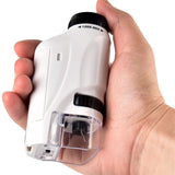 Portable Pocket Microscope Science Toys Educational Microscope Kit for Kids-White
