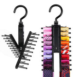 1X/2X Rotatable Tie Belt Scarf Rack Necklace Hanger Organiser Holder 20 Hooks