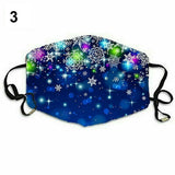 2Pcs Christmas Printed Reusable Cartoon Mouth Face Cotton Mask