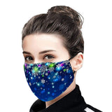 2Pcs Christmas Printed Reusable Cartoon Mouth Face Cotton Mask