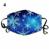 2Pcs Christmas Printed Reusable Cartoon Mouth Face Cotton Mask