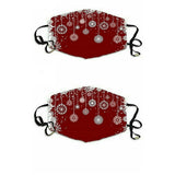 2Pcs Christmas Printed Reusable Cartoon Mouth Face Cotton Mask