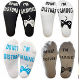 2 Pairs of Unisex Novelty DO NOT DISTURB I'M GAMING Funny Sport Socks