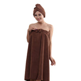 2 X Women's Bath Wrap for Shower with Hair Wrap Warm Loungewear Spa Wrap