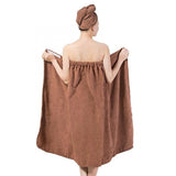 2 X Women's Bath Wrap for Shower with Hair Wrap Warm Loungewear Spa Wrap