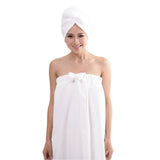 2 X Women's Bath Wrap for Shower with Hair Wrap Warm Loungewear Spa Wrap