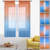 Set of 2 Drape Panels Multiple Installation Ways Semi Sheer Gradient Curtains Home Decoration for Bedroom Living Room