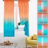 Set of 2 Drape Panels Multiple Installation Ways Semi Sheer Gradient Curtains Home Decoration for Bedroom Living Room