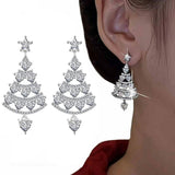 2 Pairs of Earrings Stud Christmas Tree Jewellery Women Gift