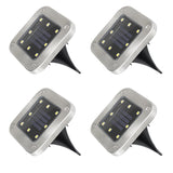 4 Pack Solar Powered LED Square Buried Inground Light Garden Outdoor Deck Path -White Light