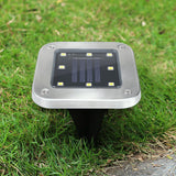 4 Pack Solar Powered LED Square Buried Inground Light Garden Outdoor Deck Path -White Light