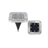 4 Pack Solar Powered LED Square Buried Inground Light Garden Outdoor Deck Path -White Light