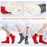 3 Pairs of Anti Slip Warm Thick Knit Socks Unisex