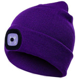 2 in 1 Unisex Beanie Rechargeable Wireless Bluetooth Musical Hat Knitted Hat with LED Flashlight