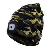 2 in 1 Unisex Beanie Rechargeable Wireless Bluetooth Musical Hat Knitted Hat with LED Flashlight