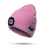 2 in 1 Unisex Beanie Rechargeable Wireless Bluetooth Musical Hat Knitted Hat with LED Flashlight