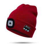 2 in 1 Unisex Beanie Rechargeable Wireless Bluetooth Musical Hat Knitted Hat with LED Flashlight