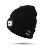 2 in 1 Unisex Beanie Rechargeable Wireless Bluetooth Musical Hat Knitted Hat with LED Flashlight
