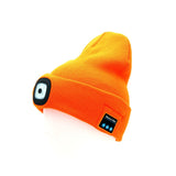 2 in 1 Unisex Beanie Rechargeable Wireless Bluetooth Musical Hat Knitted Hat with LED Flashlight